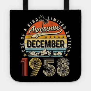 Awesome Since December 1958 Vintage 65th Birthday Tote