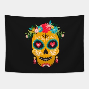 Dia de los muertes skull. Mexican Day of the Dead. Tapestry