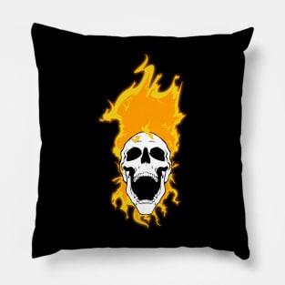 Flaming Skull Pillow