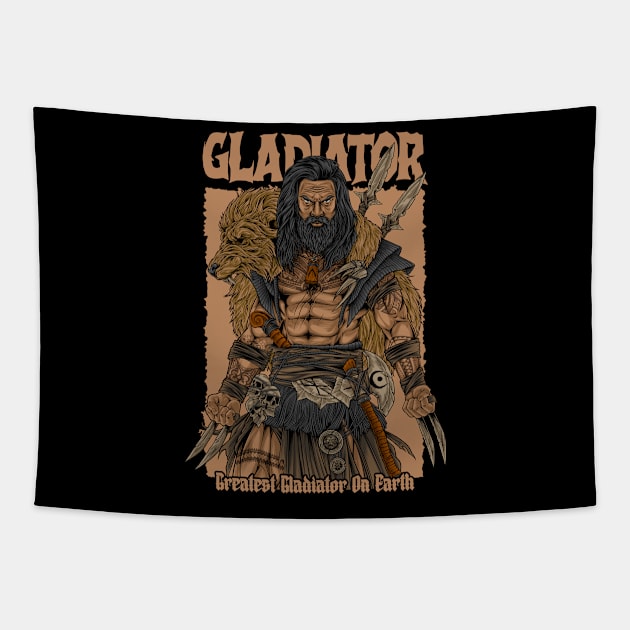 GLADIATOR Tapestry by TOSSS LAB ILLUSTRATION