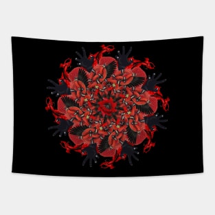 red halloween mandala Tapestry