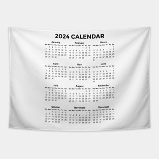 Simple Minimalist Vertical 2024 Calendar Tapestry