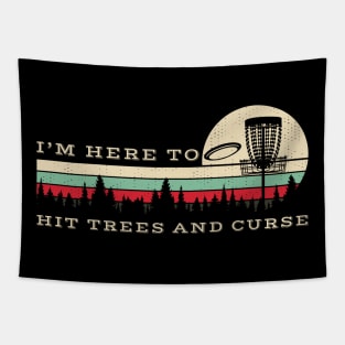 Retro Disc Golf - Hit Tree and Curse Disc Golf Funny vintage Tapestry