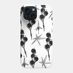 black and white floral print Phone Case