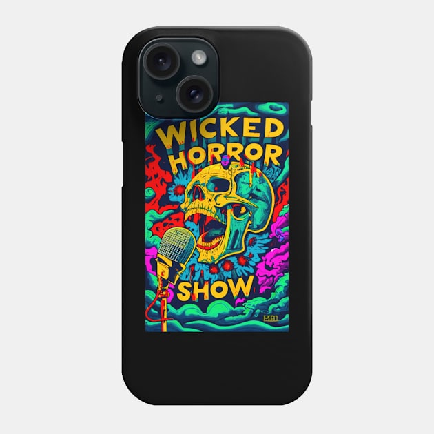 Wicked Horror Show Screaming Skull Phone Case by aknuckle