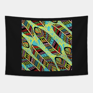 Colorful Crow Feathers Tapestry