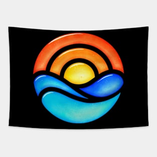 Sunset Retro Glass Tapestry