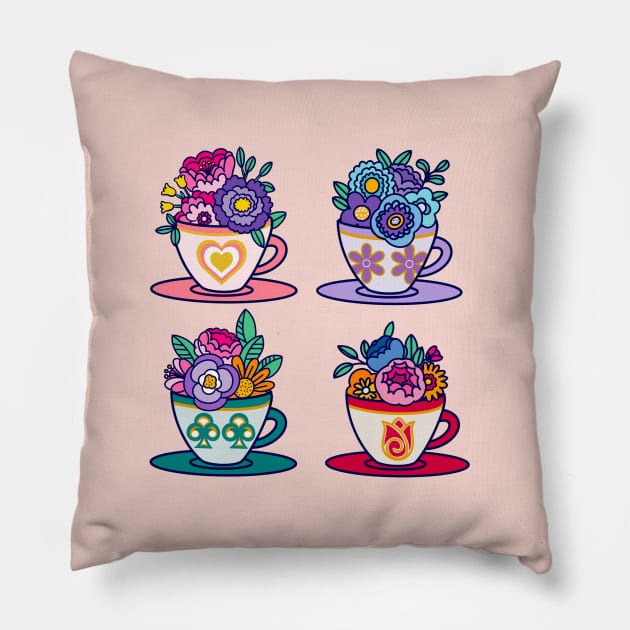 Teatime in Wonderland Pillow by AngelicaRaquid