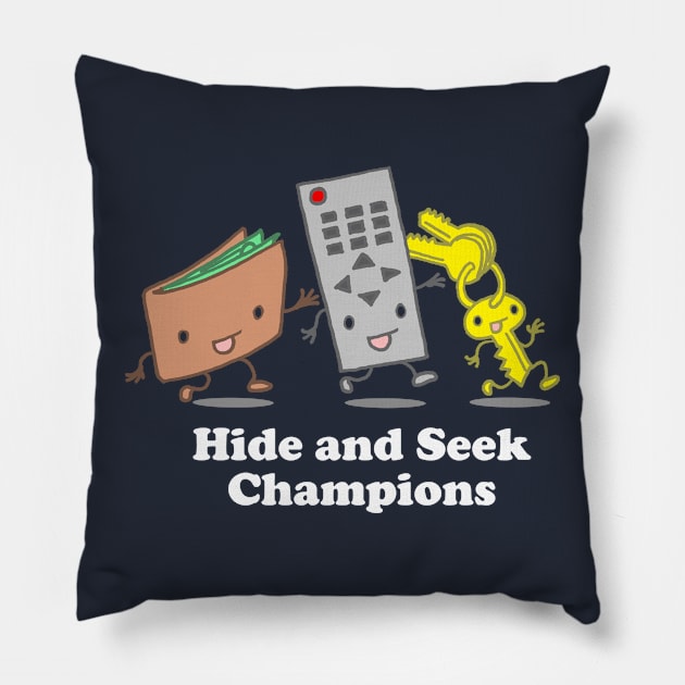 Funny - Hide and Seek Champions Pillow by robotface