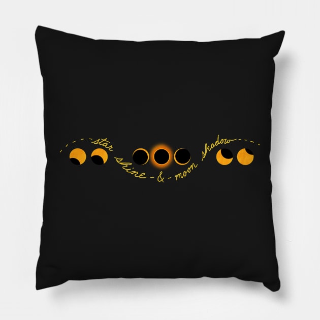 Solar Eclipse - star shine and moon shadow Pillow by FernheartDesign
