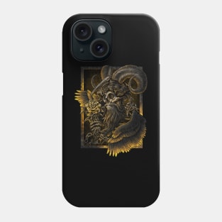 king skull oldman long beard Phone Case