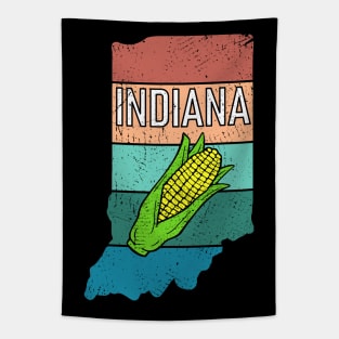 Indiana Hoosier Corn State Outline Tapestry