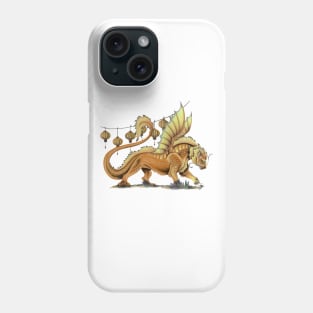 Fierce Yellow Oriental Lion Dragon Phone Case