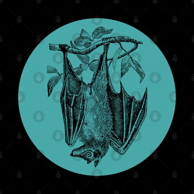 Halloween Bat, Omens, Signs, and Fortunes - Teal and Black Style by SwagOMart