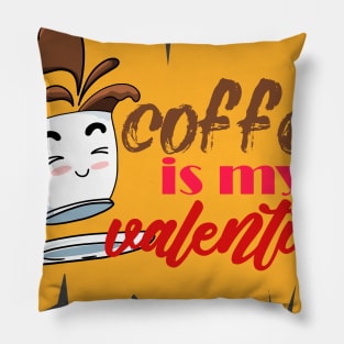 coffee is my valentine - cute chibi cup Pillow