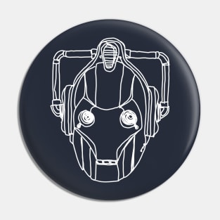 Bad LIne Art Cyberman in White Pin