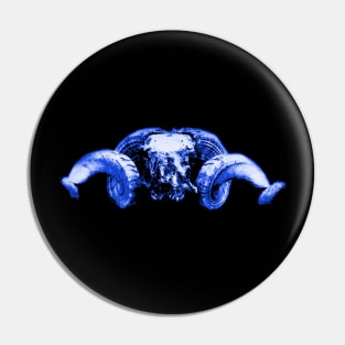 Ram Skull Blue Pin