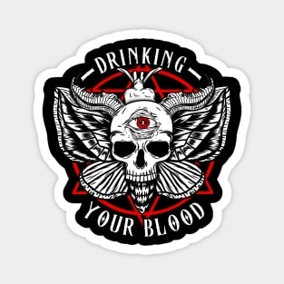 Drinking Your Blood - Satanic Vampire Moth T-Shirt Magnet