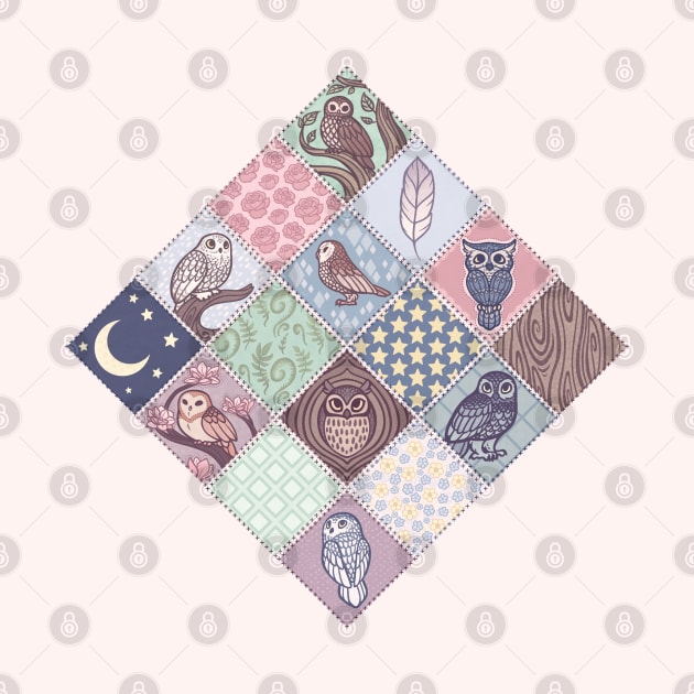 Patchwork Owls 1 by DoomedDreamer