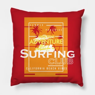 California Tropical Beach Surfing Club Pillow