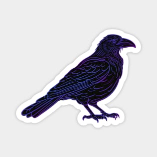 Black crow drawing Magnet