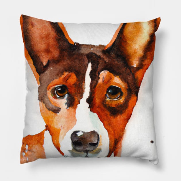 Basenji Watercolor - Dog Lovers Pillow by Edd Paint Something