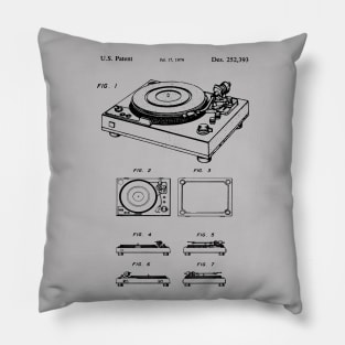 Patent Blueprint - 1979 Vinyl Record Player Pillow