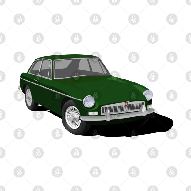 MGB GT Graphic Design -Green by NickShirrell