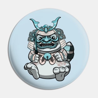 Samurai Cute Fat Cat Pin