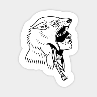 Wolf Man Wild Nature Hunter Magnet