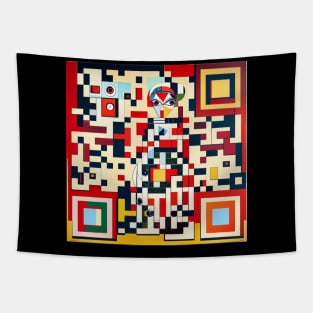 RickRoll QR Code Abstract Painting Tapestry