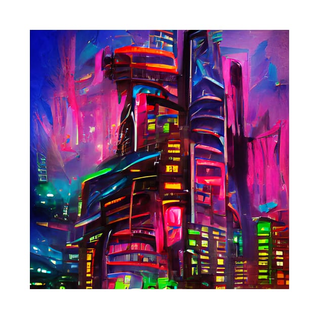 Futuristic Cyberpunk City Concept by Mihadom