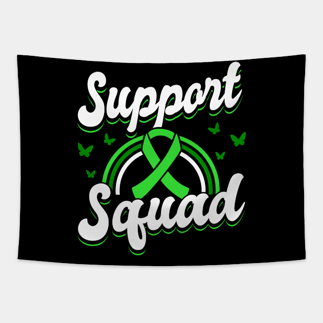 Organ Donor Green Ribbon, Support Squad Tapestry by Caskara