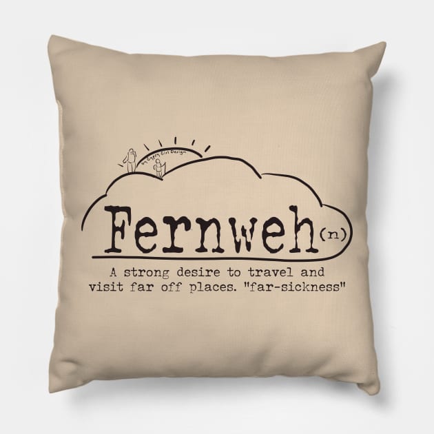 Word Play: Fernweh (Far-sickness) Pillow by Gypsy Girl Design