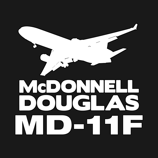 McDonnell Douglas MD-11F Silhouette Print (White) by TheArtofFlying