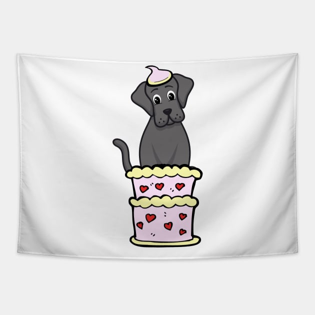 Big dog Jumping out of a cake Tapestry by Pet Station