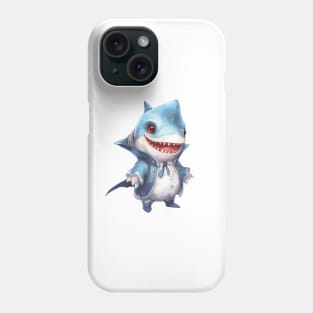 Cartoon Great White Shark in Dracula Costume Phone Case