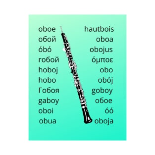 Oboe in many Languages green T-Shirt