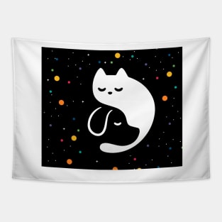 Cat and Dog universe Tapestry