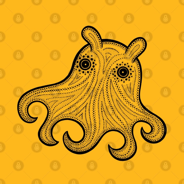 Super Cute Dumbo Octopus Ink Art Drawing by Green Paladin