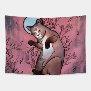 Mystical Pink Cat Tapestry