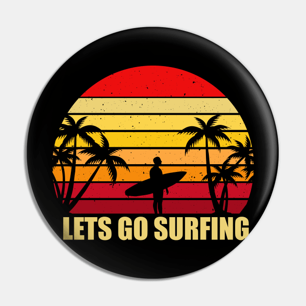 Logo with sunset and surfboard Pin by Dominic Becker