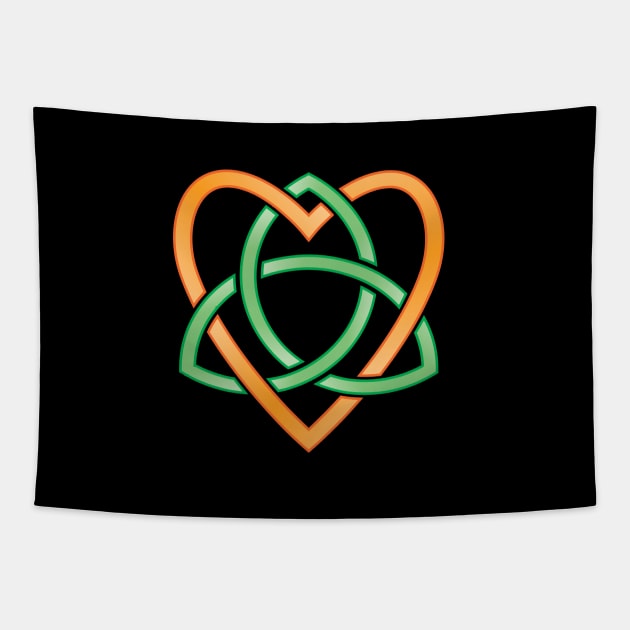 Ireland colors over a Celtic Heart Knot Tapestry by Finji