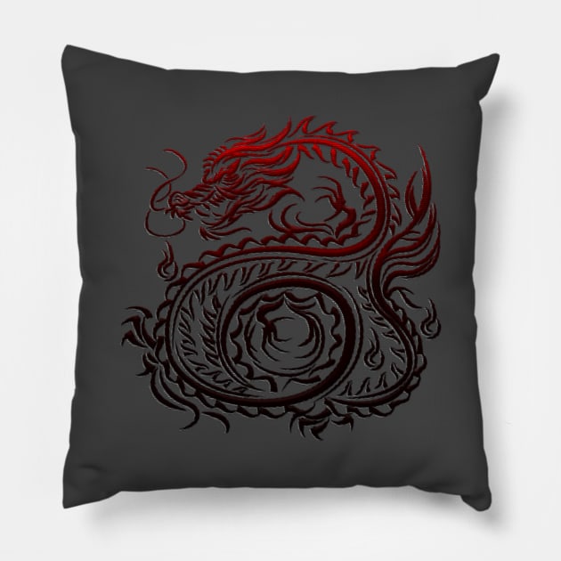 Cool Dragon Tribal Pillow by aaallsmiles