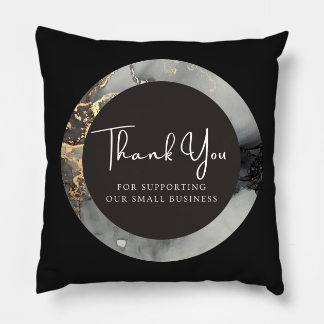 Thank You for supporting our small business Sticker - Golden Black Marble Pillow by LD-LailaDesign