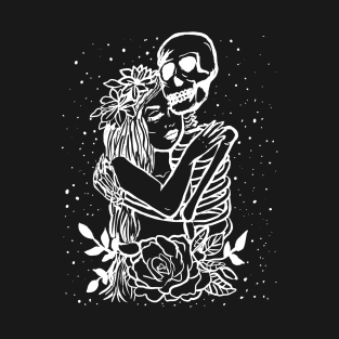 Death Lover Dark Art Gothic Romance Witchy Love Skeleton T-Shirt