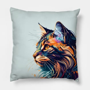 The Cat Lovers Colorful Pop Art Pillow