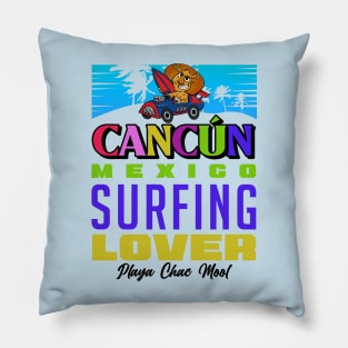 surf cancun chac mool beach Pillow