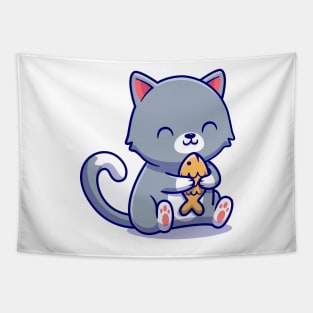 Mochi Mochi Peach Cat Sticker Tapestry