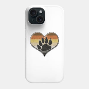 Large Gay Bear Pride Heart with Paw Symbol Phone Case
